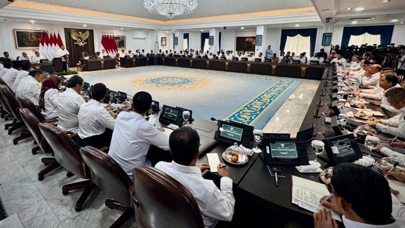 Presiden Prabowo Pimpin Sidang Kabinet, Evaluasi Kinerja Enam Bulan Pemerintahan
